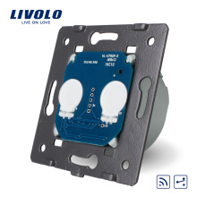 Livolo EU Interruptor de luz remoto táctil estándar de la UE sin panel de vidrio Indicador LED bidireccional de 2 vías VL-C702SR